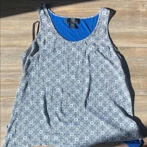 Elegant Blue and White Women's Tank Top